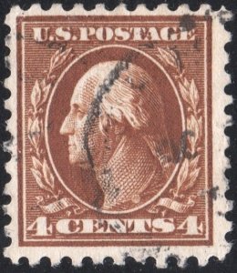 SC#427 4¢ Washington Single (1914) Used