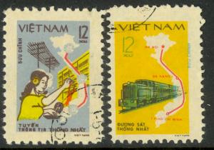 VIETNAM 1980 Complete Telecommunications Set TRAINS Scott Nos 1082-1083 CTO Used