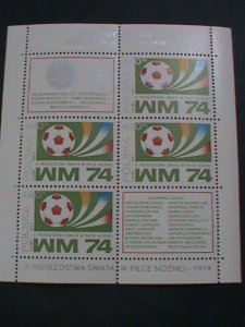 ​POLAND 1974- SC#2037a  WORLD CUP SOCCER CHAMPIONSHIP-MUNICH MNH S/S SHEET- VF