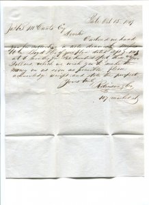 1 Franklin Imperf Used Pair on 1849 Legal Notice Philadelphia to South Carolina