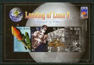 ST. KITTS  LANDING OF LUNA 9  SHEET MINT NH