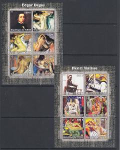 Chad Sc 944-957 MNH. 2002 Artists with their paintings, cplt set of 14 sheets VF