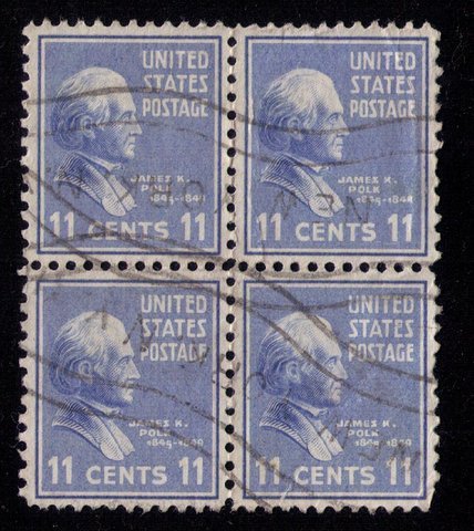 US Sc 816 Used 11c Zip Block Of Four F-VF