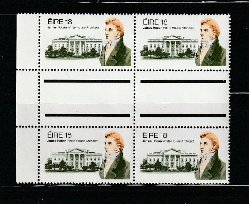 Ireland 504 Gutter Block Of 4 Set MNH James Hoban