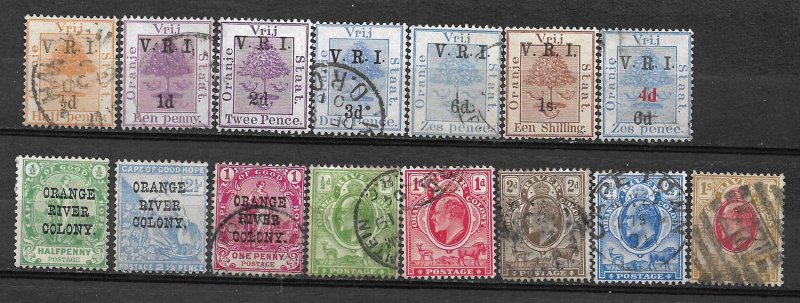 COLLECTION LOT #761 ORANGE RIVER COLONY 15 STAMPS 1900+