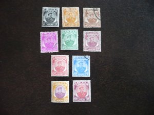 Stamps-Malaya Johore-Scott#130,131,133,134,137-139,142-144-U & MH Set- 10 Stamps