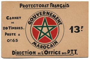 FRENCH MOROCCO 1933 65c X20 Complete Unexploded Booklet Sc 136b MNH