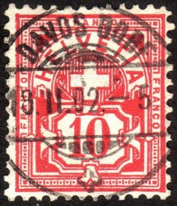 1894, Switzerland 10c, Used, Sc 73a