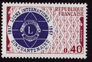 France # 1196, Lions International, Mint NH, 1/2 Cat.