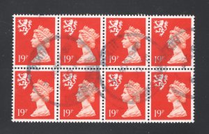 Scotland #SMH37  Block of 8, VF, Used, CV $6.00  ....  5580050