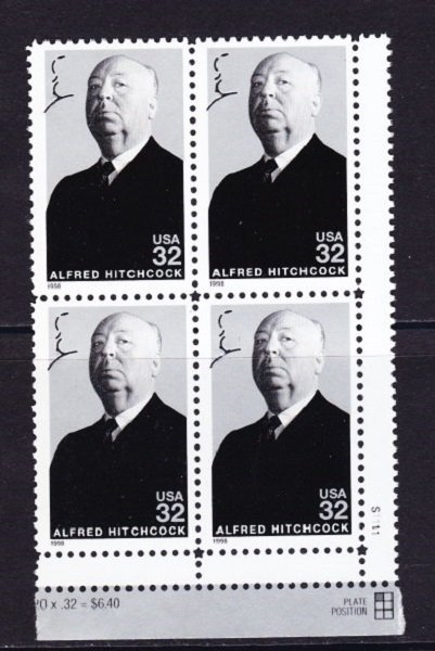 3226 Alfred Hitchcock F-VF MNH Plate Block LR