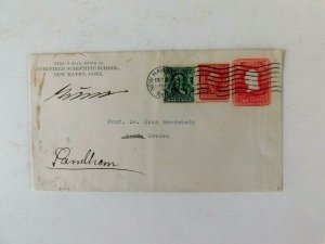 US #U395 2 cent Washington Stamped Envelope w/#300 & 319 for In'tl mail, 1906