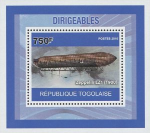 Dirigibles Zeppelin LZ1 Airship Mini Sov. Sheet MNH