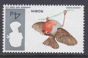 sg698wi 1966 4d Robin birds Watermark Inverted UNMOUNTED MINT