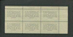 Scott RW22 Federal Duck Mint Plate Block of 6 Stamps  NH (Stock RW22-pb3)