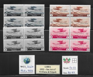 WC1_14420. ITAL. COLON.:LIBIA. Blocks 1932 TRIPOLI FAIR air. Sc. C4-C7. MLH/MNH