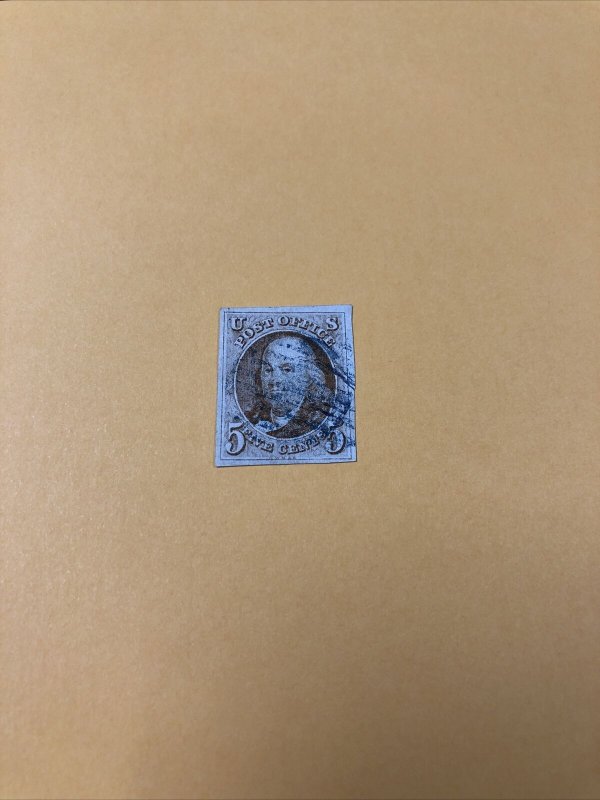 US 1 Franklin 5C Used: Extra Fine Nice Cancel Great Shade