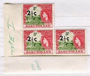 BASUTOLAND; 1950s early QEII Pictorial MINT MNH CORNER BLOCK of 4, 3c.