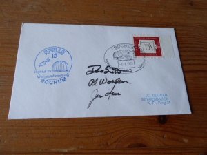 1971 Space Germany Cover with Apollo 15 astronauts preprint autographs