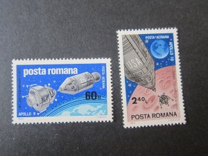 Romania 1969 Sc C173-4 space set MNH