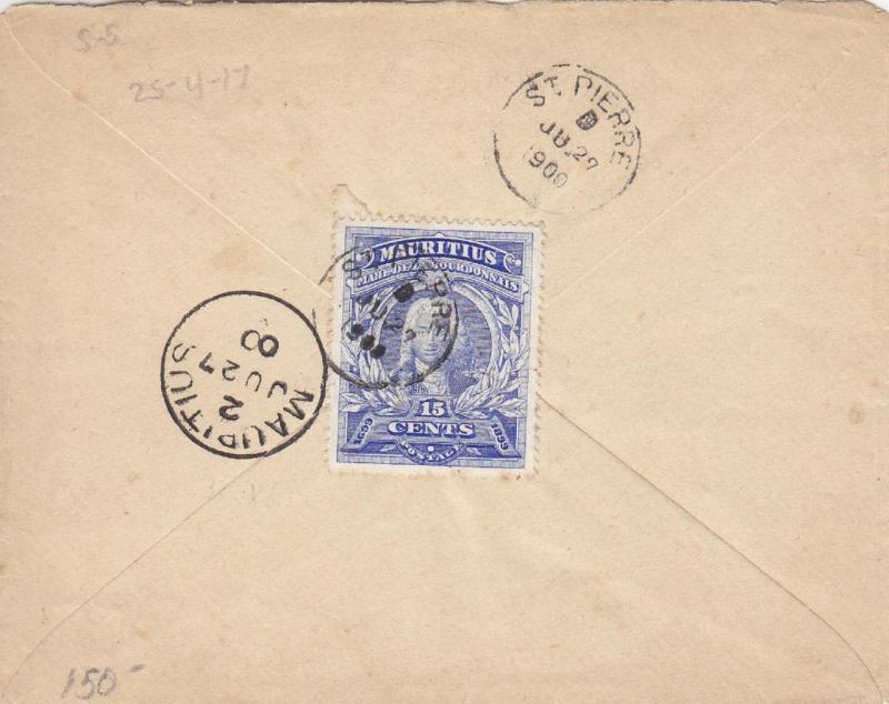 1900, Mauritius to Paris, French, Scarce Usage (24221)