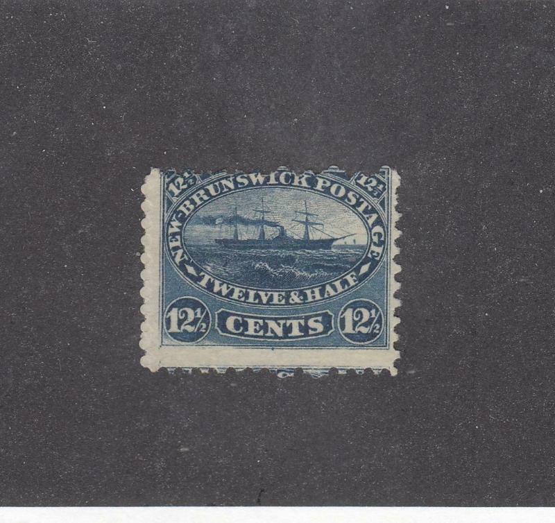 NEW BRUNSWICK  # 10  F-MH 12 1/2cts  STEAMSHIP/ BLUE / CENTS ISSUE CAT VALUE $60