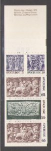 Sweden Sc 895a 1971 Gotland Stonemasons stamp booklet pane mint NH