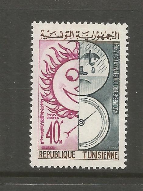 TUNISIA   441  MNH,  4TH WORLD METEOROLOGICAL DAY