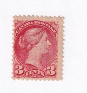 CANADA # 41a MH 3cts SMALL QUEEN NICE COLOUR