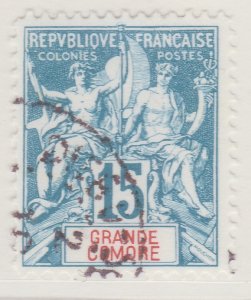 French Colony GRAND COMORO 1897-1907 15c Used Stamp A30P2F40363-