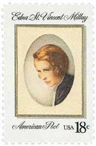 1981 Edna St Vincent Millay Single 18c Postage Stamp - Sc# 1926 - MNH,OG