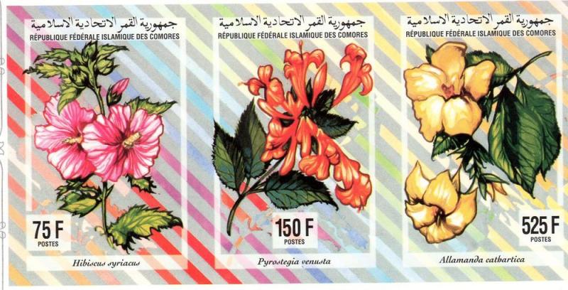 Comoro Is.1994 Flowers Shlt(3) Imperforated MNH Sc # 811a