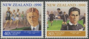 NEW ZEALAND Sc#B137-B138 1990 Health Sporting Heroes Complete OG Mint NH