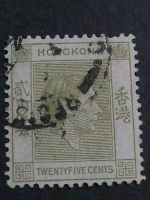 ​HONG KONG-1946 SC#160A-76 YEARS OLD-KING GEORGE VI- USED-VF-FANCY CANCEL RARE