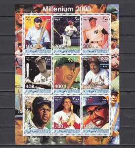 Somaliland, 2001 issue. Baseball`s Greatest Players sheet of 9. ^