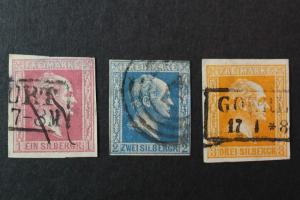 Prussia #6b,7c,8c Translucent Paper 1857