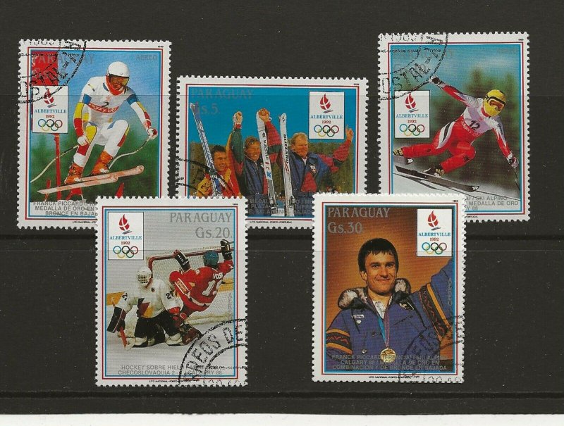 Thematic Stamps Sports - PARAGUAY 1989 OLYMPIC GAMES 92 5v used