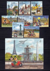 Grenada Grenadines 1057-1066 MNH Disney Mickey Minnie France ZAYIX 0724M0098