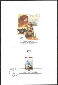 United States 2439 - FDC (Proofcard) - 25c Idaho Statehood / Bluebird (1990)