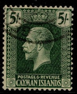 CAYMAN ISLANDS GV SG64a, 5s deep green/pale yellow, FINE USED. Cat £160.