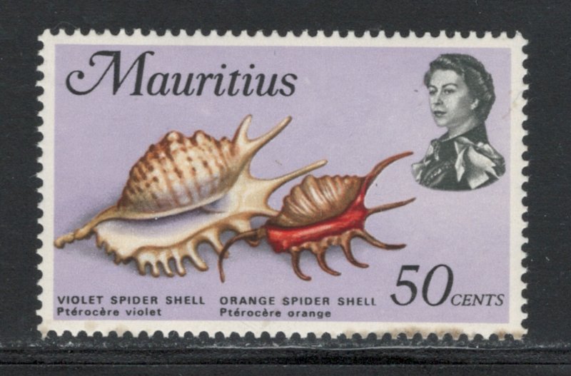 Mauritius 1969 Queen Elizabeth II & Spider Shells 50c Scott # 350 MH