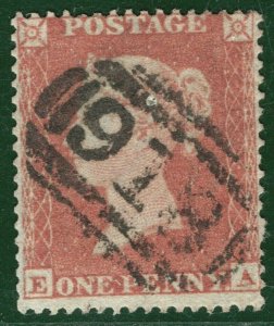 GB QV Penny Red SG.17 1d Plate 167 (EA) *BROKEN PERF-PIN* VARIETY Used ORED82