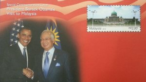 USA President Barack Obama Visit Malaysia 2014 FDC Mint (Commemorative Cover MNH