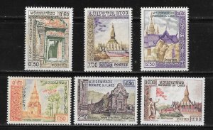 Laos Scott 60-65 Unused LHOG - 1959 Historic Monuments Issue - SCV $4.00