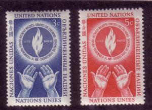 UN Sc# 21 / 22 Human Rights MNH set D