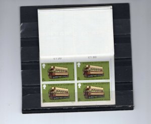 GUERNSEY 1979 PUBLIC TRANSPORTATION SET OF 4 GUTTER PAIRS & BOOCLET MNH