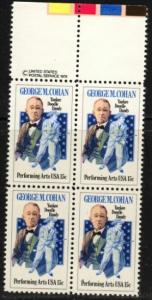 US Stamp #1756 MNH George M. Cohan MI Block / 4