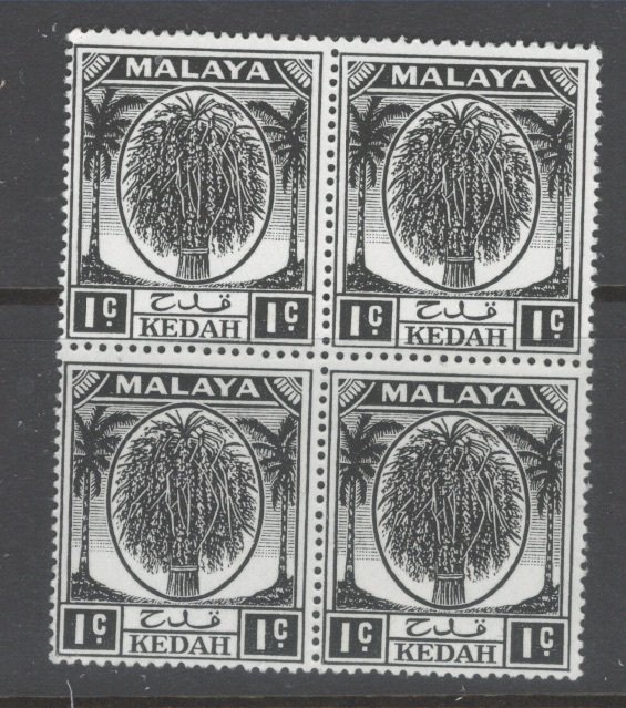 Malaya - Kedah Scott 61 block of four