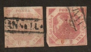 Italy - Two Sicilies 3 & 3b Used