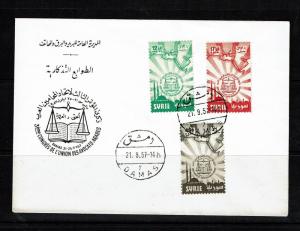 Syria SC# 409, C240 and C241 FDC 1957 - Lot 090417